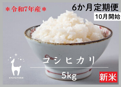 [新米先行受付〜8/31][6か月定期便]令和7年産コシヒカリ 精米 毎月5kg×6回(9月〜2月)