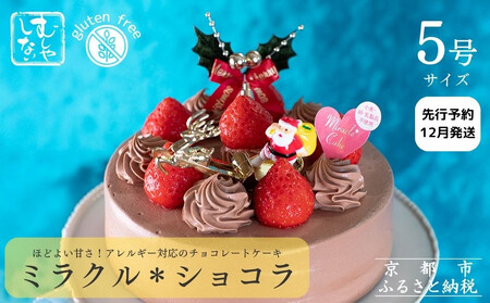 [数量限定・先行予約][むしやしない]ミラクル*ショコラ クリスマスケーキ5号|京都 人気スイーツ アレルギー対応ケーキ