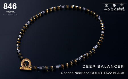 [846YAJIRO]スポーツネックレス 4シリーズ ネックレス GOLD TITA22[BLACK・Mサイズ45センチ]|京都 ヤジロ 有名アスリート愛用 人気