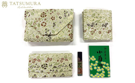 [龍村美術織物]早雲寺(銀)茶道具5点セット(出帛紗など)|京都 茶道 人気