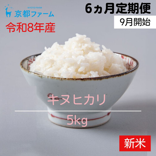 【新米先行受付】〈6か月定期便・9月開始〉【京都ファーム】令和8年産 京都ファームのキヌヒカリ 毎月5kg×6回 ［ 京都 京北産 きぬひかり 人気 おすすめ 米 コメ おこめ お取り寄せ 通販 送料無料 ふるさと納税 ］