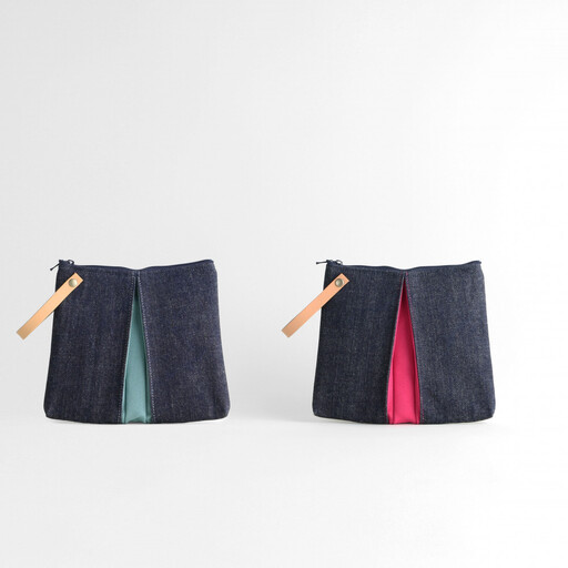 [京都 KOSHO]ougi denim ポーチ [ショッキングピンク(躑躅色)]|光章 人気ブランド ポーチ