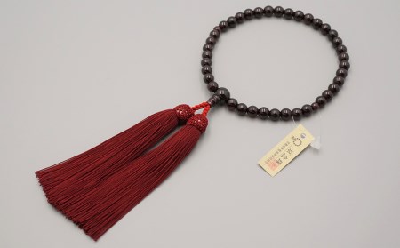 [神戸珠数店][京念珠]女性用数珠 ガーネット[数珠袋付き]
