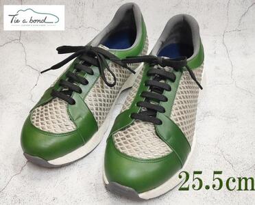 【ネーカーズ】【Tie a bond】西陣織スニーカー（緑）〈25.5cm〉