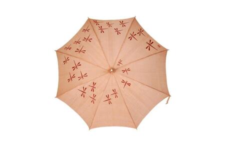 【日吉屋】ぱらそる(和風日傘) トンボ渦（ベージュ）