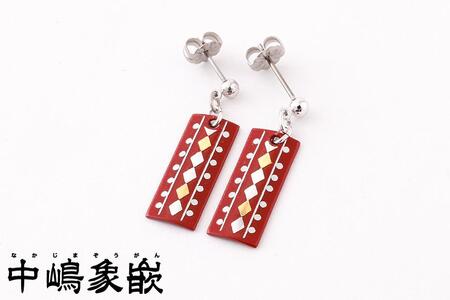 [中嶋象嵌]長四角 イヤリング[ダイヤ]