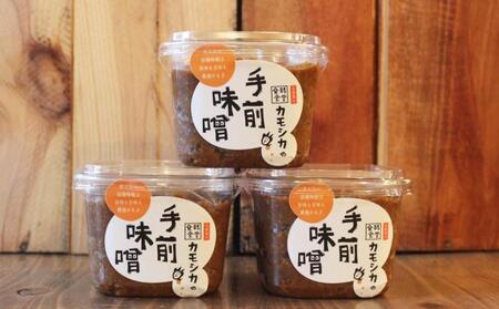 【発酵食堂カモシカ】倍麹仕込みの無添加生味噌（500g×3パック）