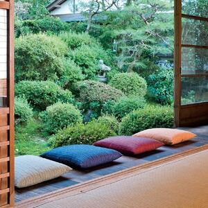 【工夫庵】唐桟縞（とうざんじま）座布団 紺（2枚セット）（BB）