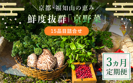 [3ヵ月定期便]鮮度抜群「京野菜」15品目詰合せ