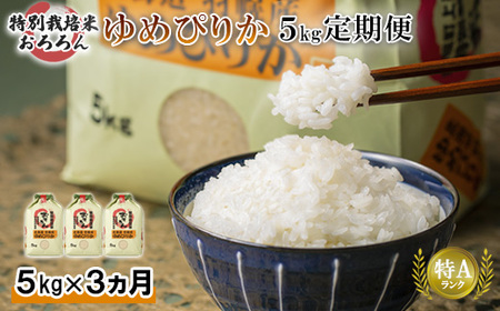 [令和5年産][定期便:3回]令和5年産 北海道羽幌産特別栽培米ゆめぴりか5kg[08125]
