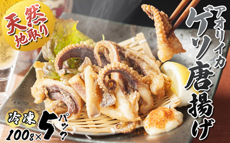 [10月以降発送] 天然地取りアオリイカ ゲソ唐揚げ 100g×5P
