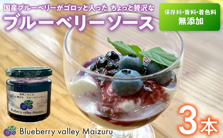 ブルーベリーソース 3本 国産 ブルーベリー ソース 保存料・着色料・添加物不使用