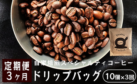 [3ヶ月定期便]自家焙煎スペシャルティコーヒー 合計30杯分 ドリップバッグ 12g×10個×3回 グアテマラ SanVictor農園 サンビックトル農園 ドリップコーヒー 珈琲 ドリップコーヒー スペシャルティコーヒー シングルオリジン シングルオリジン 