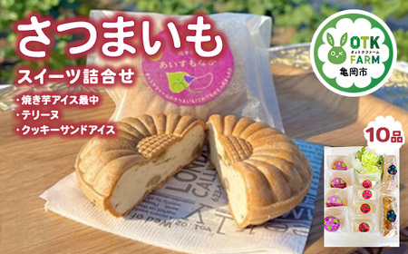 さつまいもスイーツ 詰合せ 焼き芋アイス最中 クッキーサンドアイス テリーヌ 3種10品 国産さつまいも使用 和スイーツ ギフト 人気 アイス 冷凍 和菓子 お取り寄せ※北海道・沖縄・離島への配送不可