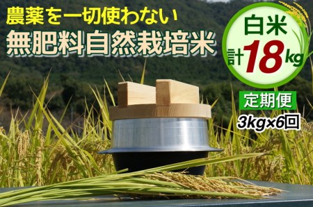 米 定期便 令和6年産 自然栽培米 にこまる [農薬を一切使わない無肥料栽培] 白米 3kg×6ヶ月 18kg(精米したて) | 新米 京都丹波産 無農薬米栽培向き 厳選品種 6回お届け