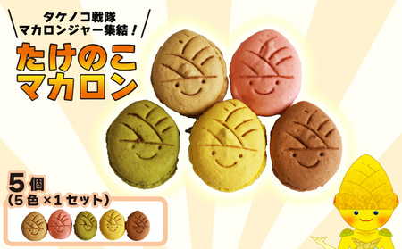 タケノコ戦隊マカロンジャー マカロン 5色 1箱 化粧箱入り|デザート スイーツ 焼き菓子 たけのこ タケノコ たけのこマカロン ご当地 京都 長岡京 長岡京市 [1484]