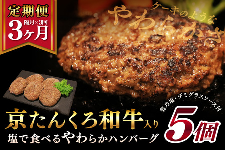 [定期便・隔月3回]塩で食べるやわらかハンバーグ(デミグラスソース付)