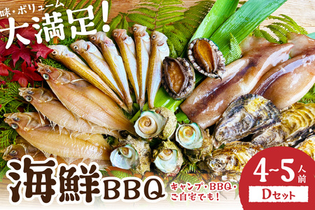 大満足!京丹後・海鮮BBQ Dセット 贅沢アワビ付 6種22品(4〜5人前)