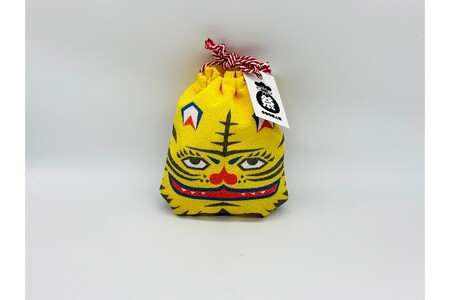 丹後ちりめん 祭巾着(とら) サイズ:約17cm×13cm
