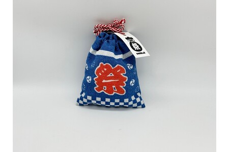 丹後ちりめん 祭巾着(はっぴ) サイズ:約17cm×13cm