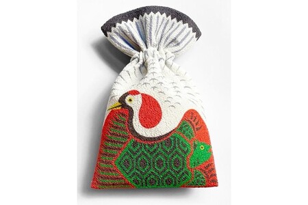 丹後ちりめん 祭巾着 つるかめ サイズ:約22cm×13cm