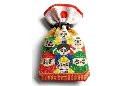 丹後ちりめん 祭巾着 しちふくじん サイズ:約22cm×13cm