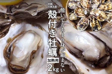 京都・久美浜産 殻付き牡蠣2kg(20個前後)[加熱用]牡蠣ナイフ付