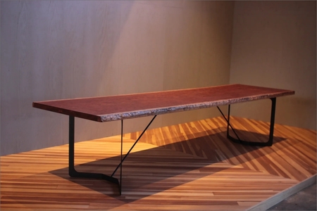 玉杢ブビンガ一枚板テーブル(3400×910×50mm)