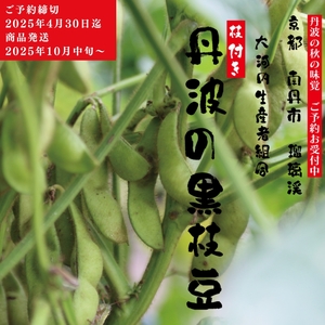 枝豆 京都 2026年 先行予約 丹波の枝付き黒枝豆 るり渓 大河内生産組合発 丹波 野菜 国産 生 黒枝豆 おつまみ えだまめ エダマメ 先行 ※北海道・沖縄・離島への発送不可