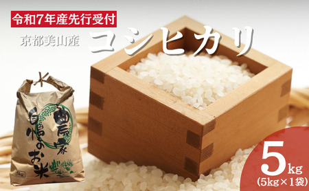 令和7年産先行予約 京都美山産コシヒカリ 5kg こしひかり 精米 コメ こめ お米 単一原料米 ごはん ご飯 京都