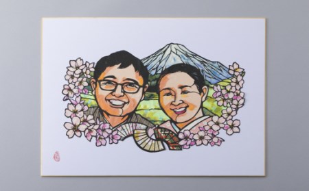 【切絵作家 達富 睦】オーダー似顔絵切り絵（大）[高島屋選定品］110N132 