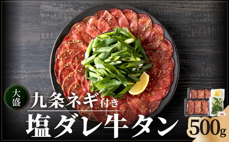 [父の日ギフト] ≪6月15日お届け≫[大盛九条ネギ]塩ダレ牛タン500g 牛タン 特製塩だれ牛タン 小分け 九条ネギ 093-02-F 牛タン 牛タン 牛タン