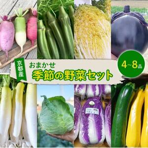 京都府久御山町産 おまかせ 季節の野菜 詰め合わせセット 4〜8品