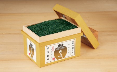 熱湯かぶせ茶1kg木箱詰(250g×4本) [お茶 茶 煎茶 緑茶 茶葉 深むし 深蒸し茶 熱湯 かぶせ茶 宇治 飲料 加工食品 木箱]