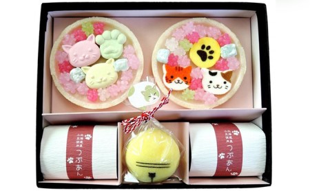 [京の老舗]かわいい和スイーツ「ねこもにゃか」3箱セット[スイーツ 和菓子 生菓子 最中 もなか 粒あん ゼリー 金平糖 こんぺいとう 和三盆糖 ねこ 猫 ギフト 贈り物 飲料 加工食品] お菓子