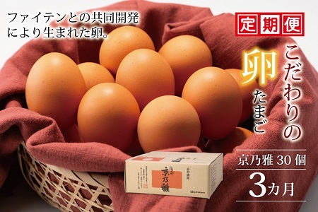 [3回定期便][2024年8月発送開始] 京の雅(卵)定期便 3カ月連続 ( 卵 定期便 たまご 定期便 新鮮卵定期便 たまごセット定期便 卵定期便 セット 定期便 3回定期便 3回 定期便 京丹波町 たまご定期便 )※北海道・東北・沖縄・その他離島は配送不可 [020MF001]