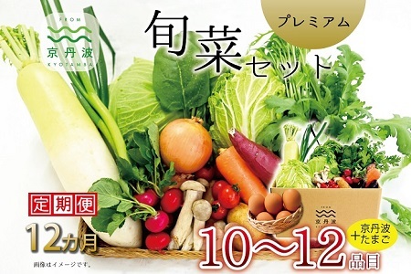 【12回定期便】卵付き 京丹波 旬菜セット プレミアム 10～12品目 【 野菜 野菜定期便 野菜詰め合わせ 野菜セット 京野菜 】 [180KK001R]