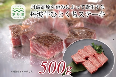 丹波牛 ひとくちステーキ 500g ( 和牛 黒毛和牛 京都 丹波 丹波牛 牛肉 ステーキ 霜ふり 赤身 赤身肉 ) [032IZ002]