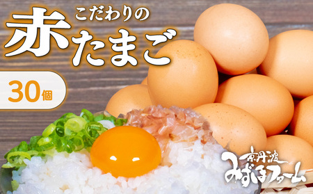 京丹波 こだわり卵 赤たまご 30個 卵 たまご 濃い 玉子 玉子焼き 卵焼き 卵かけご飯 ゆで卵 鶏卵 卵黄 [007MF001]