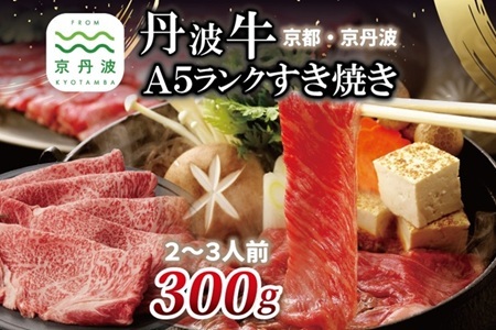 [京丹波・丹波牛] 丹波牛 A5ランク すき焼き用 300g 2〜3人前 [ 黒毛和牛 国産牛 すき焼き お鍋 丹波牛 霜降り わりした付き 京都 丹波 いづつ屋 ][2026年1月中旬以降発送] [028IZ001]