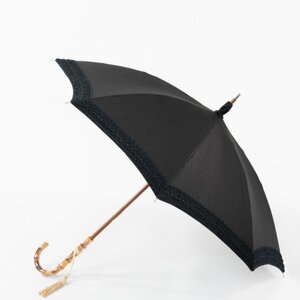 シルク日傘 シルクレース付(丹後シルク)黒