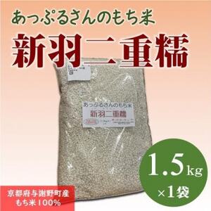 [京都府固有種・希少もち米] 新羽二重糯1.5kg 冷めてもやわらかい、最高級のもち米 農家直送