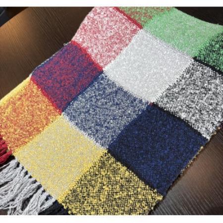 [京都府与謝野町]シルク100% 真綿格子ストール マルチカラー お肌に優しい高級品 贈答用にも