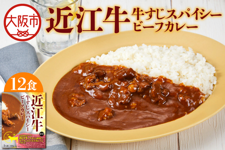[ 京阪百貨店厳選 ]近江牛すじスパイスカレー160g×12食セット 牛すじカレー