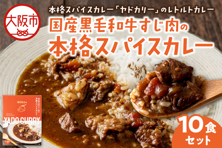 本格スパイスカレー「ヤドカリー」国産黒毛和牛すじ肉のレトルトカレー10食セット