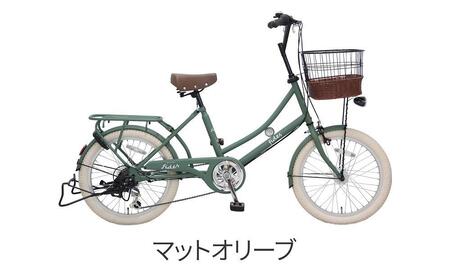 ヱビス自転車 フィデース206CST 20インチ小径自転車 シマノ製外装6段変速(レトロ感 シマノ製ローラーブレーキ LEDオートライト )[マットオリーブ]