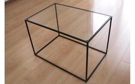 ガラステーブル ブラック HBG-041 お部屋に圧迫感のないシンプルデザイン