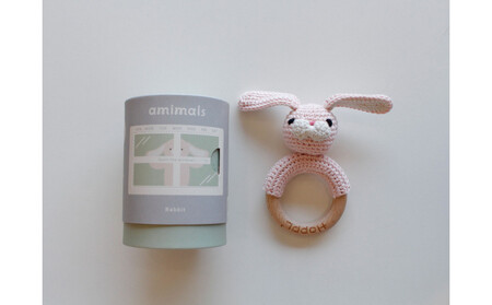 HOPPL 手編みamimals(アミマルズ) ガラガラ Rabbit