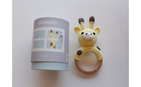 HOPPL 手編みamimals(アミマルズ) ガラガラ Giraffe