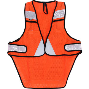 R250 サイクル反射ベスト  ポケット付きロング フリーサイズ  ネオンオレンジ
